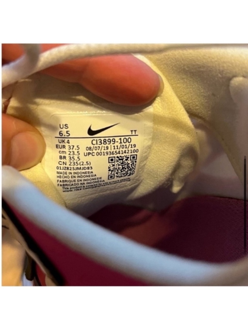 Nike Air Max 270 React Sneakers Summit White/ Cosmic Fuchsia-Black Size 6.5 - Picture 6 of 10